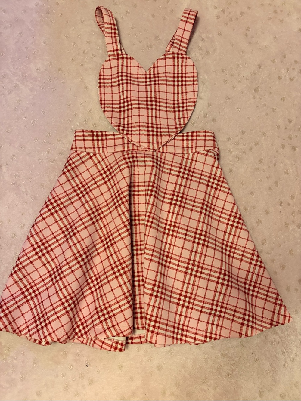 Hot Topic Sweet Society Red Plaid Heart-Front Dress